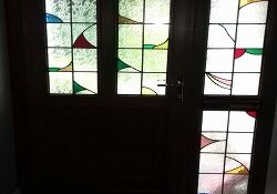 Stained glass door panels
