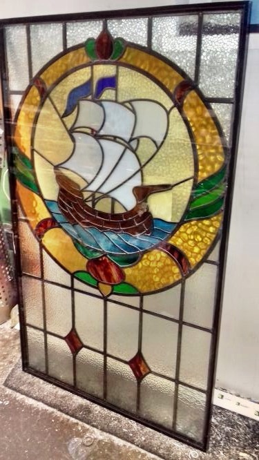 Stained glass ship